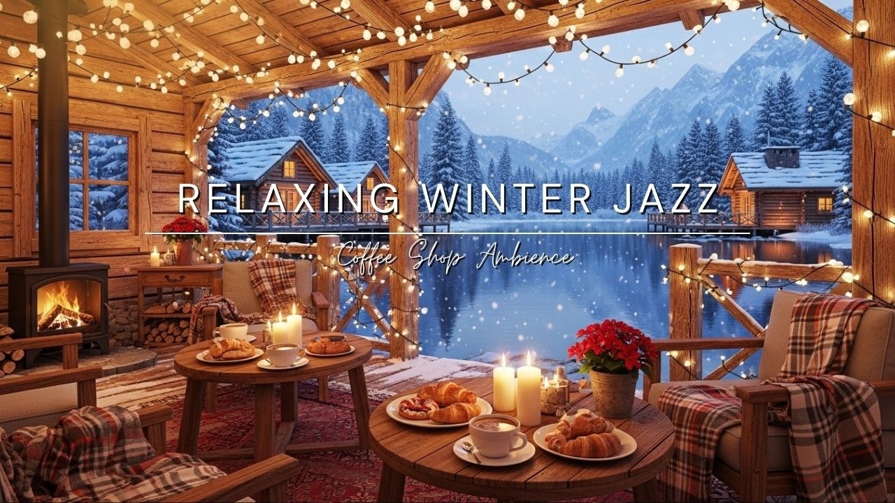 Jazz Relaxing Music & Cozy Winter Coffee Shop Ambience ⛄ Smooth Piano Jazz Music for Studying, Work