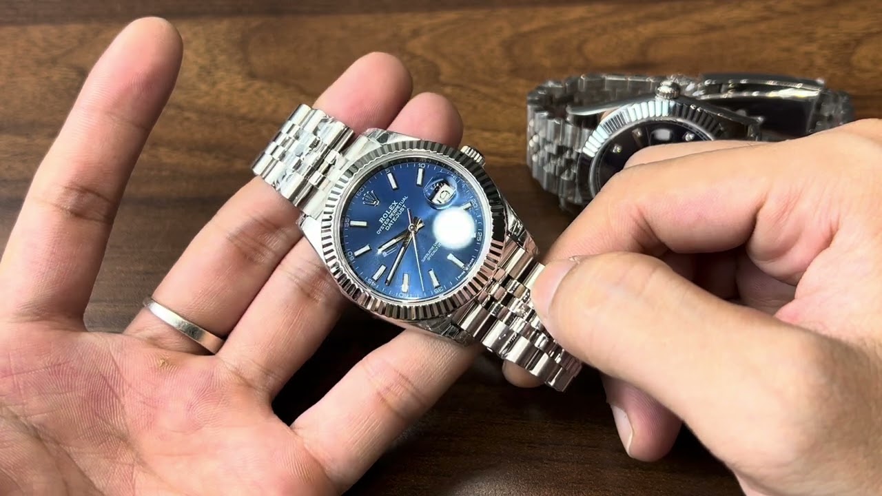 So sánh đồng hồ datejust 41mm mặt xanh của 2 xưởng nổi tiếng nhất vsf và clean