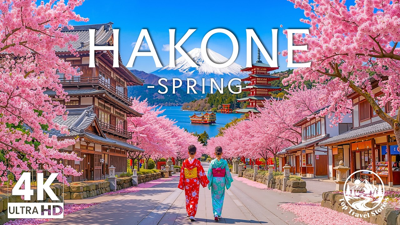 Hakone in Spring 4k - Relaxing Music With Beautiful Natural Landscape - 4K Video UHD