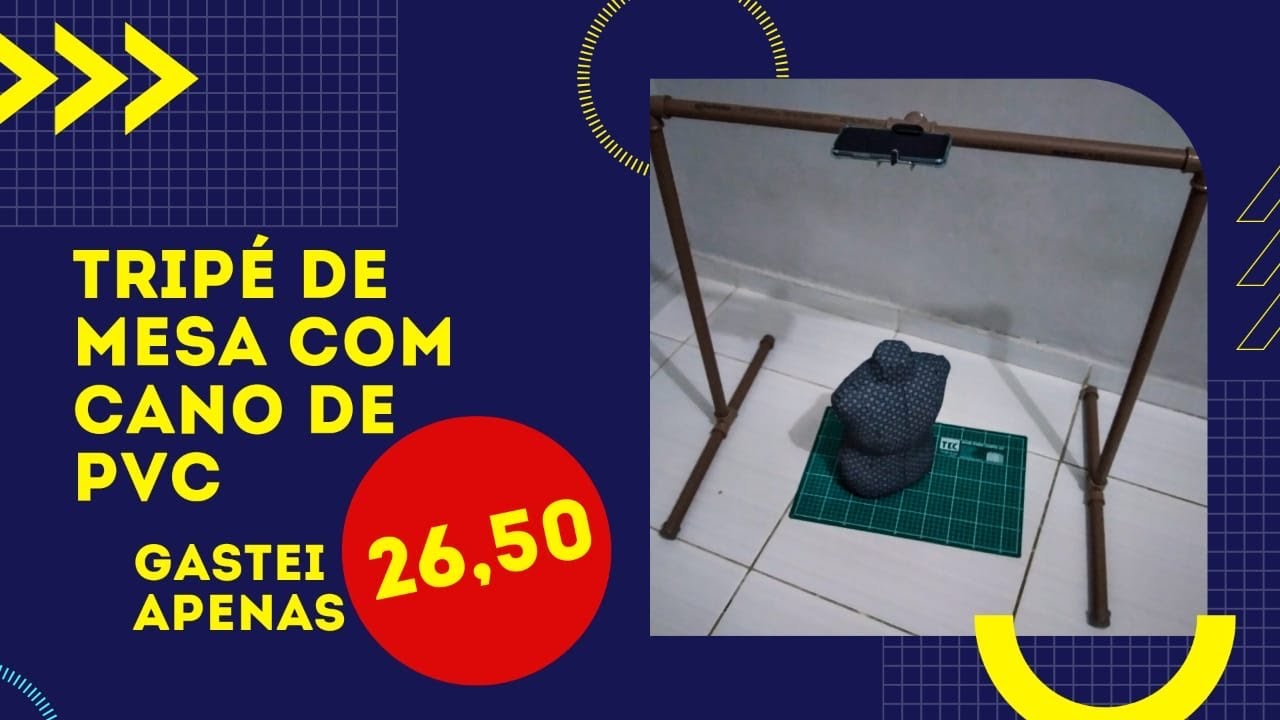 DIY - Trip&eacute; de Mesa de cano de PVC Muito f&aacute;cil e Barato!
