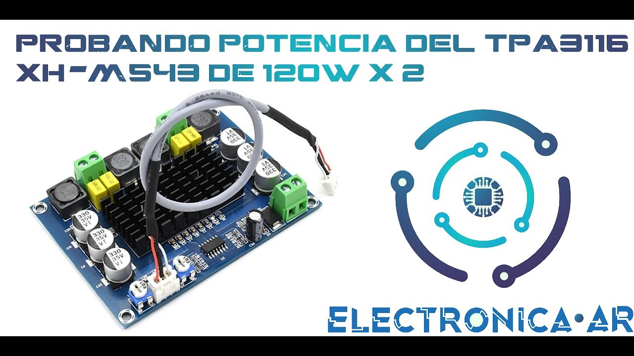 Amplificador TPA3116 XH-M543 120w x 2 Prueba con 2 Cornetas FORCE 12 pulgadas y 2 twitters trompeta