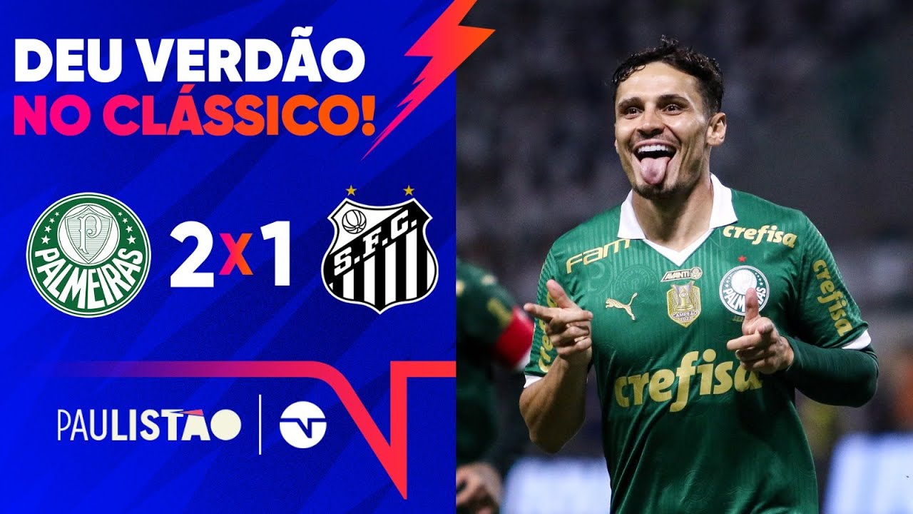 VEIGA MARCA GOLAÇO, VERDÃO BATE O SANTOS E SE ISOLA NA LIDERANÇA DO GRUPO B! PALMEIRAS 2 X 1 SANTOS