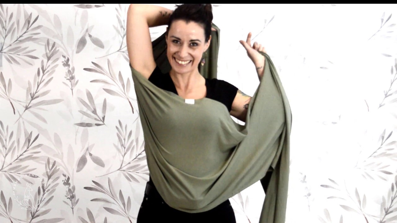 Maman Kangourou - Porte-b&eacute;b&eacute; echarpe extensible - Stretchy Wrap Baby Carrier - Second Position