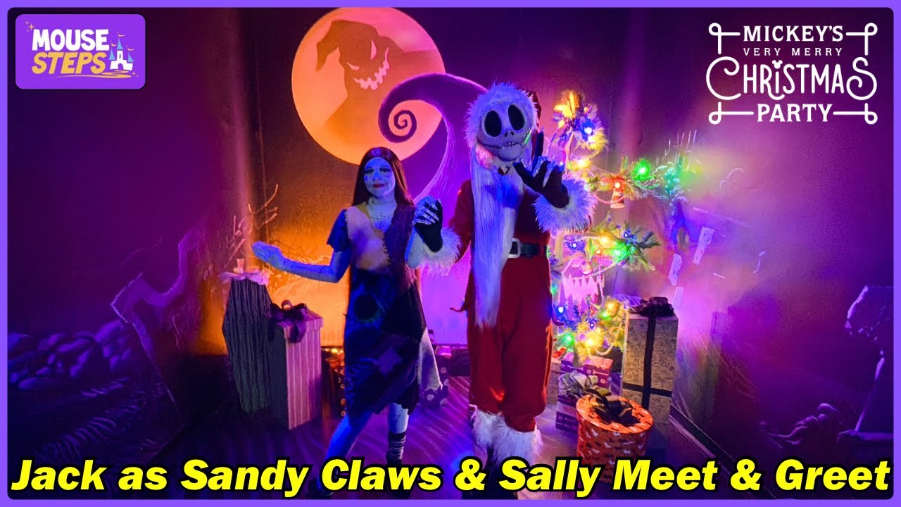 We Meet Jack Skellington as Sandy Claws and Sally at Mickey’s Very Merry Christmas Party 2024