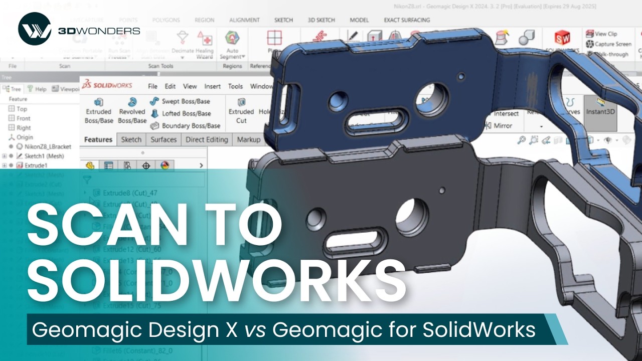 Как преобразовать 3D-сканы в модели SolidWorks | Geomagic Design X против надстройки
