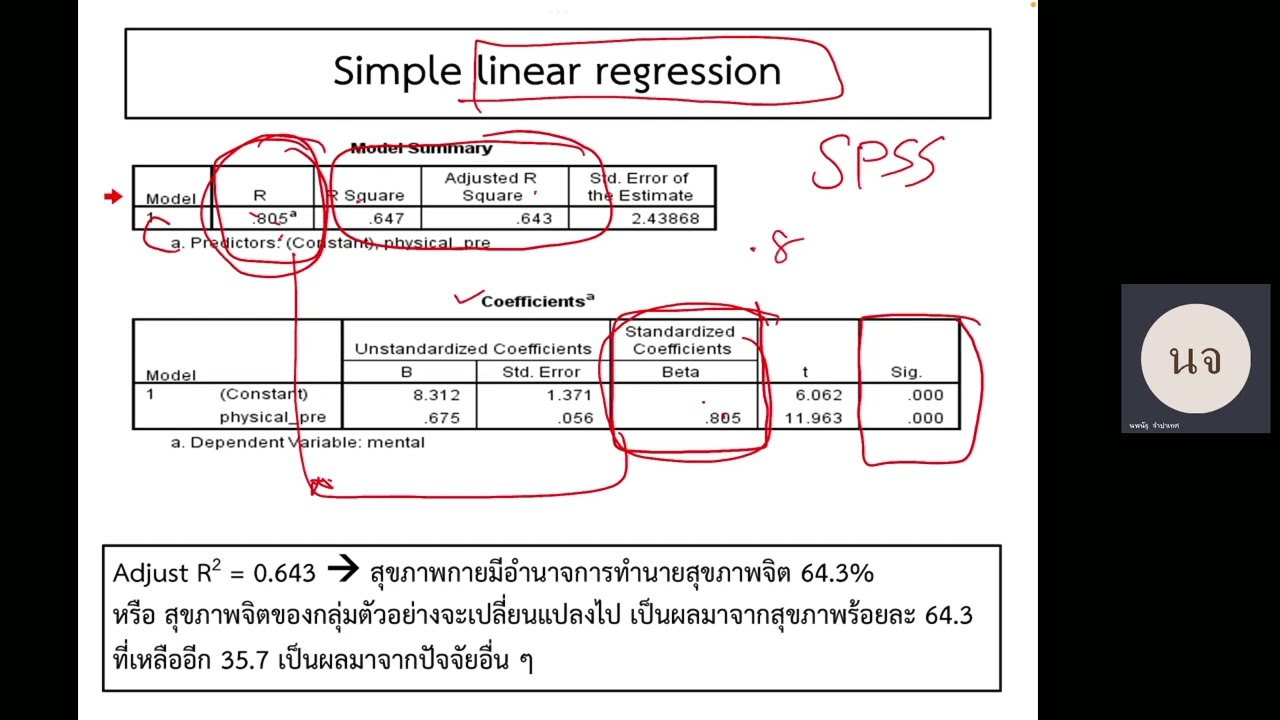 สถิติใช้ง่าย Part 8 (Parametric statistics: Pearson correlation & linear regression)