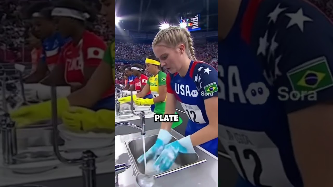 🏅 Cleaning dishes: The OlympicSport of 2067 #ai #sora2 #Olympic #67