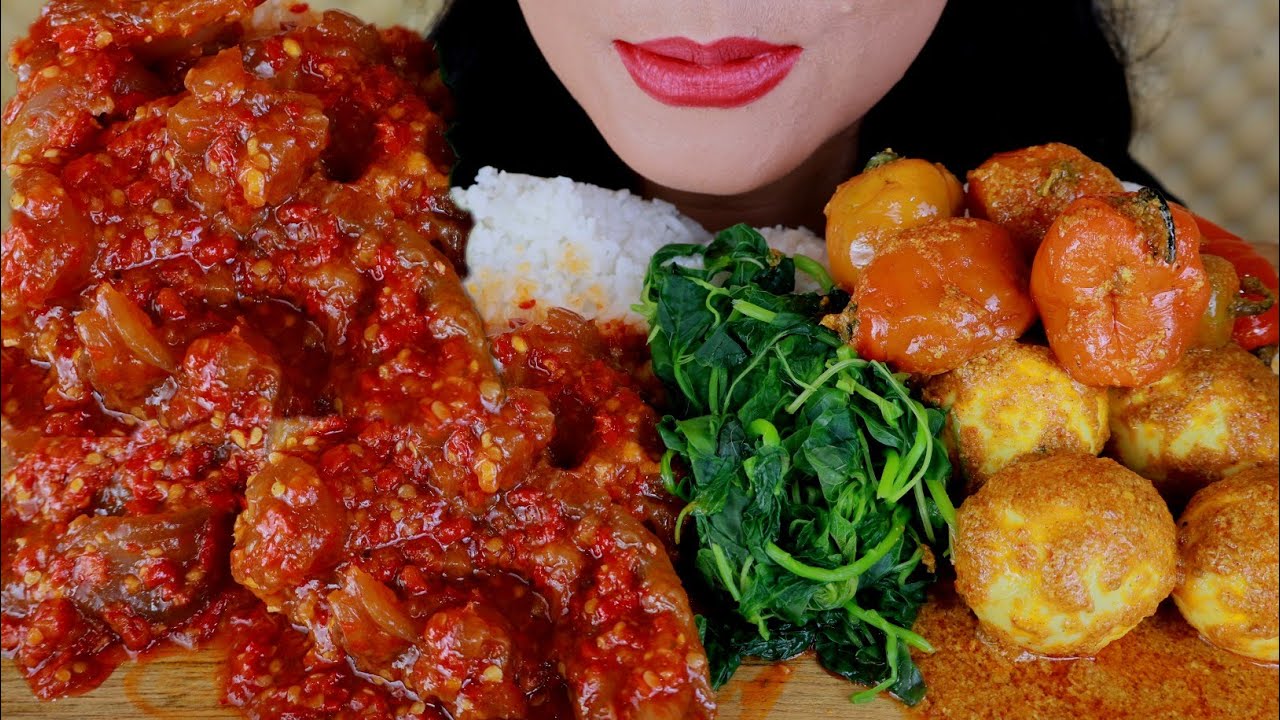 ASMR OSENG MERCON KOYOR TETELAN , KARI TELUR CABE GENDOT | ASMR MUKBANG INDONESIA