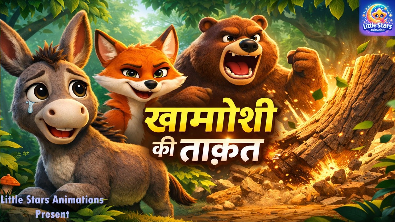 खामोशी की ताक़त | गधा, लोमड़ी और भालू की भावनात्मक जंगल कहानी | Moral Story for Kids