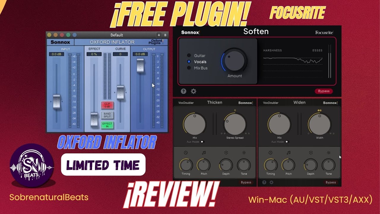 🎶🎁GRATIS Focusrite Soften VoxDoubler Oxford  Inflator Tus 🐱‍🏍Mezclas a OTRO NIVEL!! FREE VST FREE ✔🔥