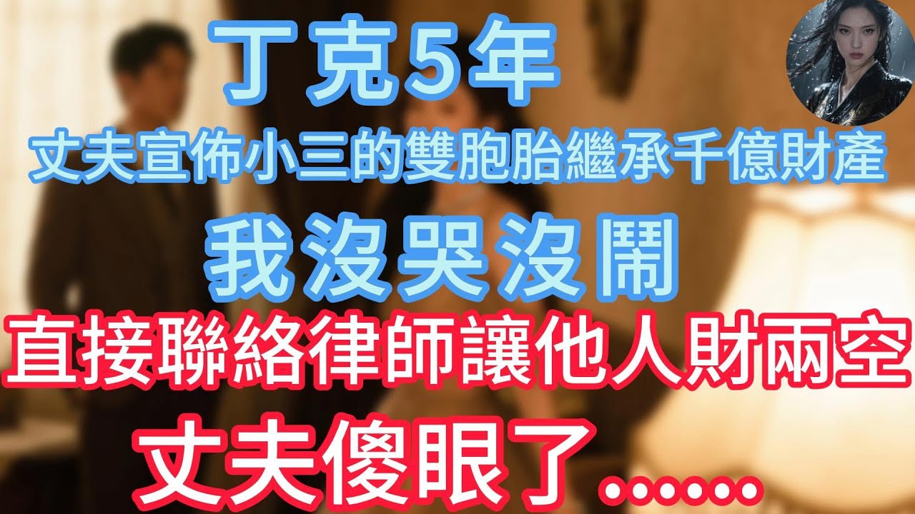 【完結】丁克5年，丈夫宣佈小三的雙胞胎繼承千億財產，我沒哭沒鬧，直接聯絡律師讓他人財兩空！丈夫傻眼了