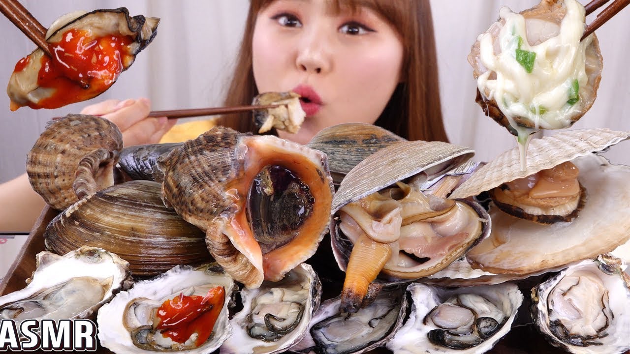 ASMR Mukbang｜키조개, 가리비, 소라, 대합 등 다양한 조개구이와 구워먹는 치즈 먹방!