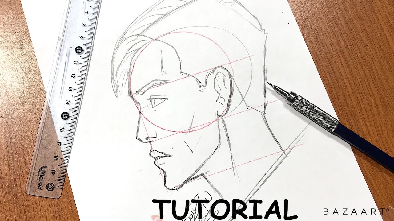 COMO DESENHAR ROSTO MASCULINO DE PERFIL