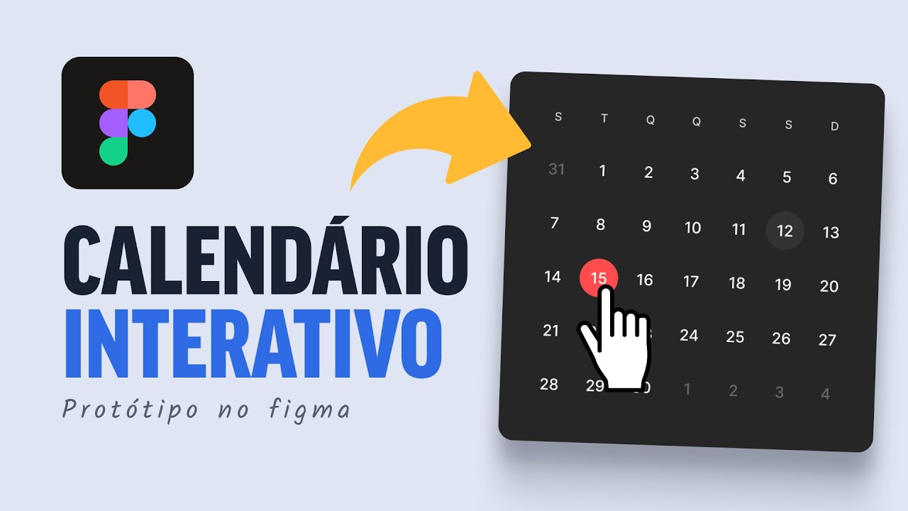 CALENDÁRIO UI com efeito HOVER no FIGMA