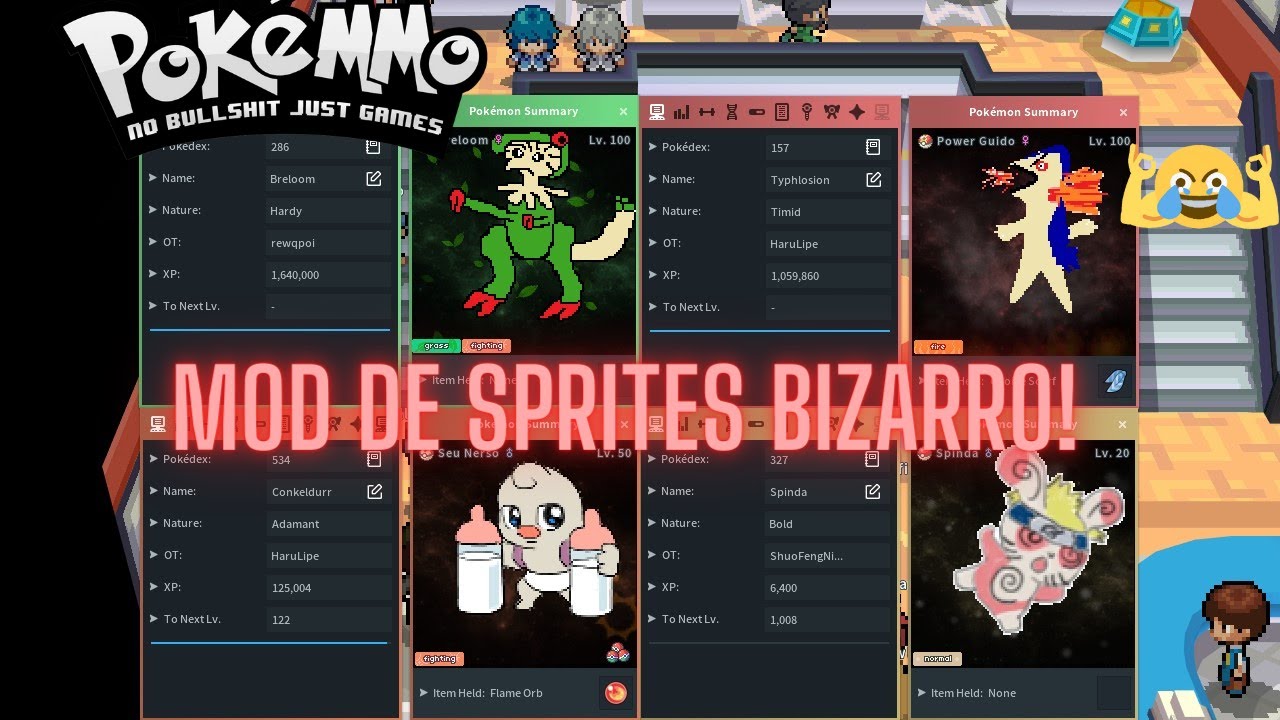 MOD DE SPRITES BIZARRO DO POKEMMO! S&Oacute; SPRITE ENGRA&Ccedil;ADO