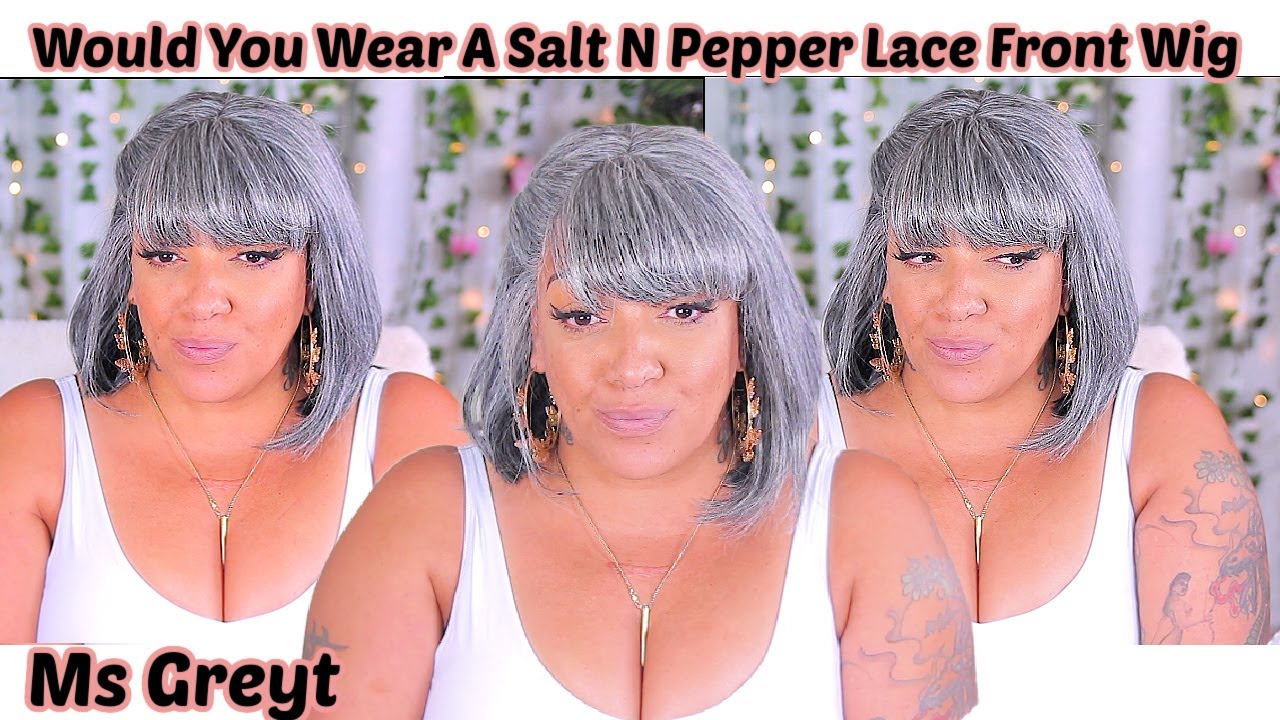 I TRIED A GRANDMA BOB WIG! ⎟PERFECT Salt and Pepper Lace Front  WIG#MsGreyt