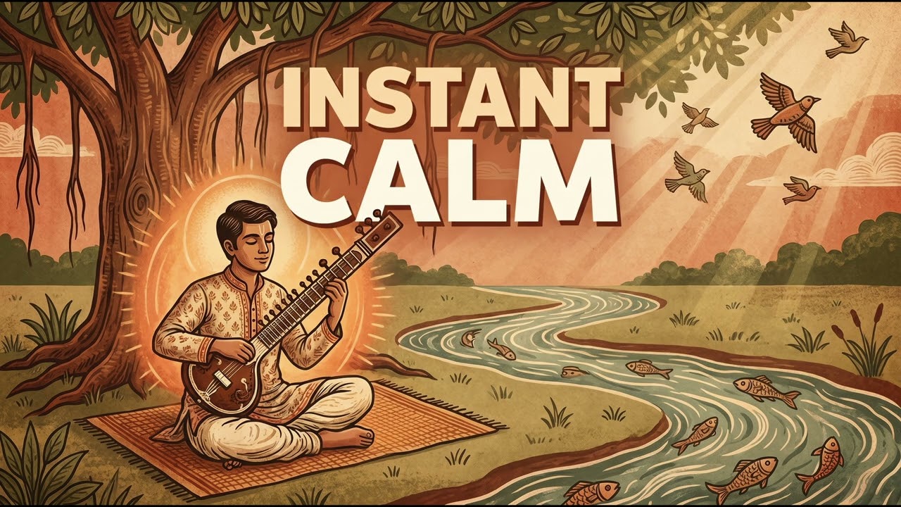 Instant Calm Music 🌿 Stop Anxiety in 5 Minutes | Healing Sitar & Flute