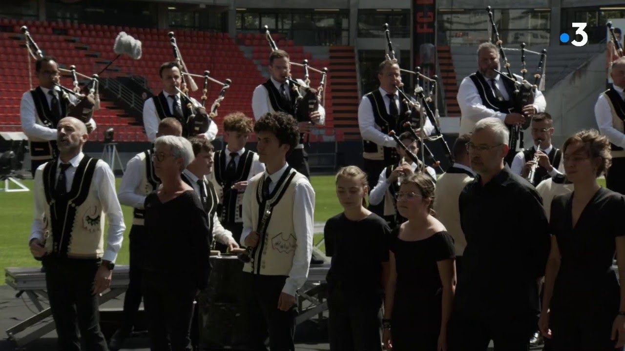 Festival Interceltique de Lorient 2023. Prestation du Bagad Kerlenn Pondi (Pontivy)