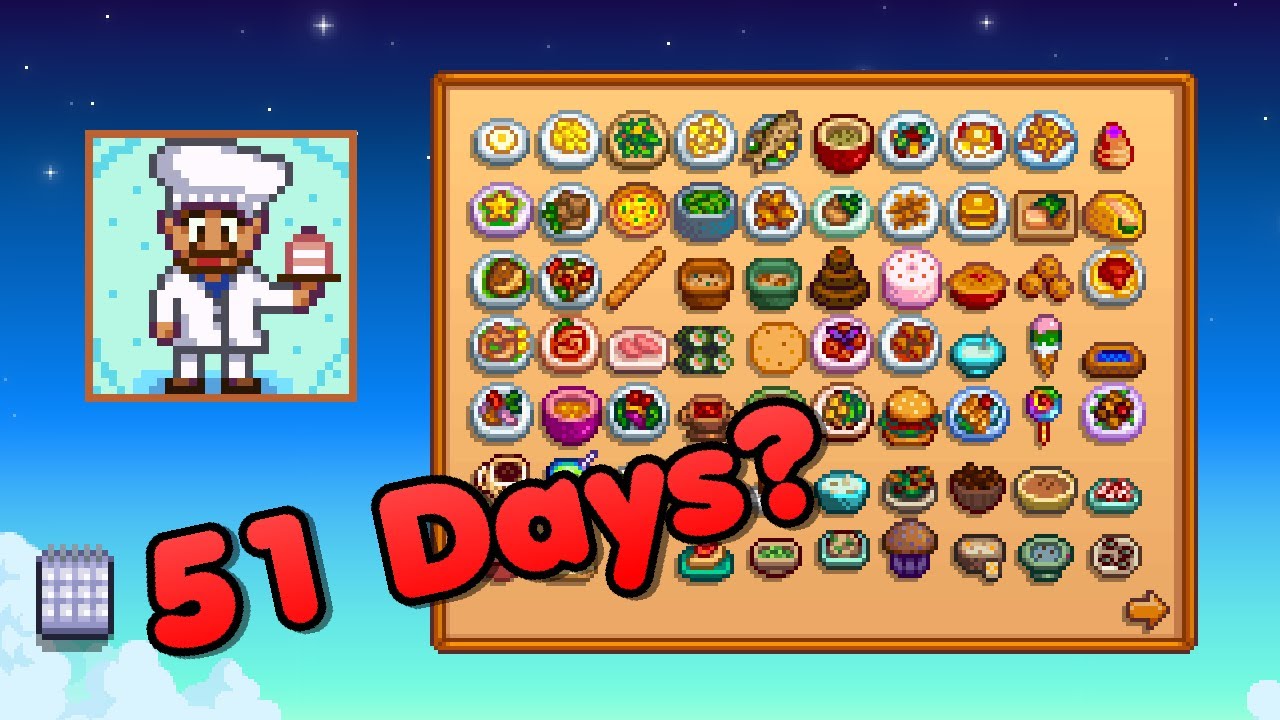 How Soon Can I Cook Stardew Valley's 81 Recipes?