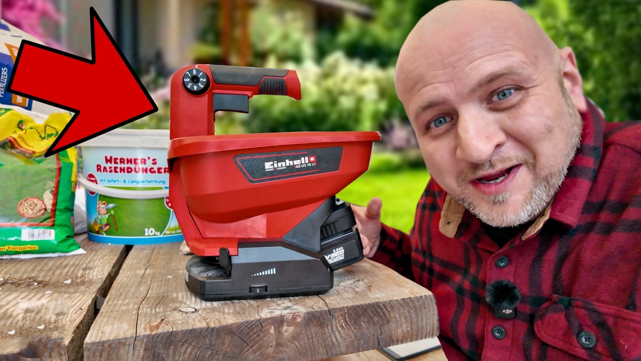 Dieser Akku Streuer f&uuml;r 35&euro; ist genial! Einhell GE US 18 Li Test D&uuml;nger, Salz, Samen