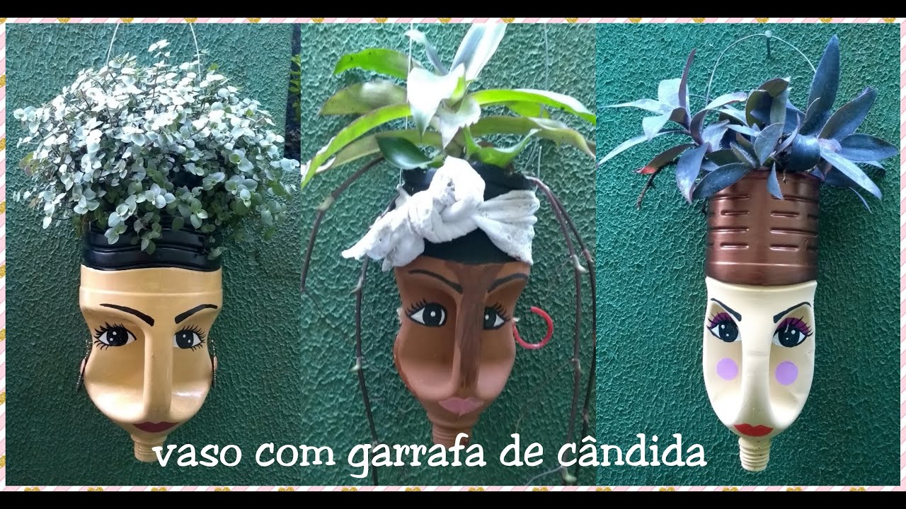 Vaso com Garrafa de Cândida / Diy / reciclagem / lixo ao luxo / jardim