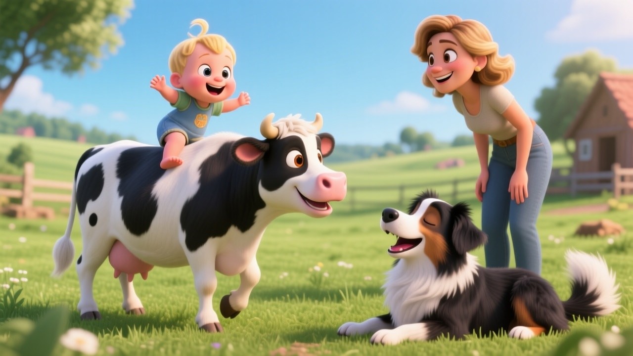 🎵 The Cow Goes Moo-Moo 🐮🎶 | Farm Baby Song | Maggie the Border Collie