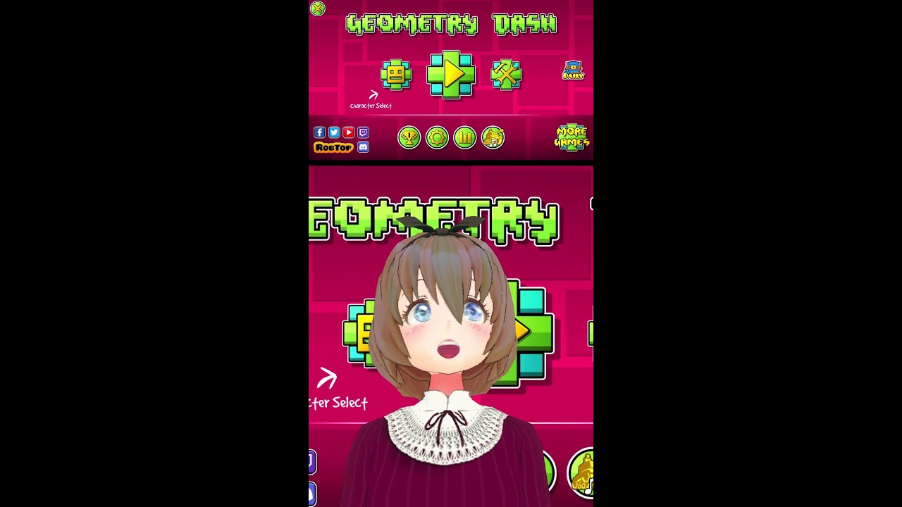 【Geometry Dash】リズムでピョン　VTuber 花子太郎