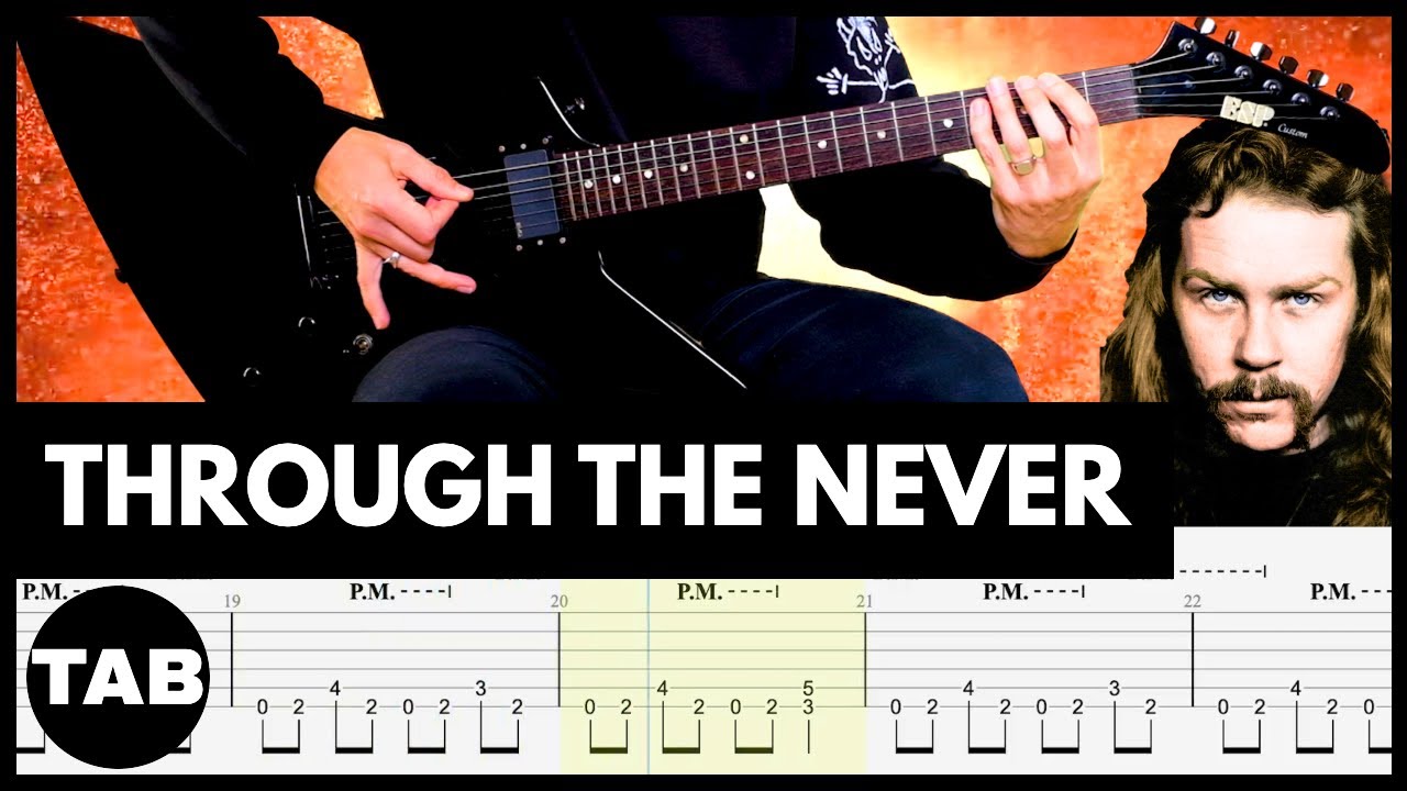THROUGH THE NEVER Metallica Guitar TAB | Lesson | Tutorial | Cover