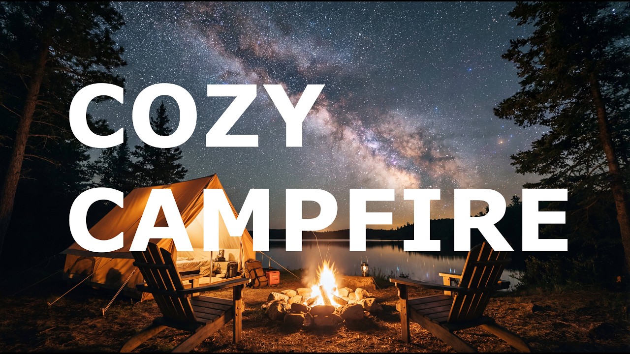 Cozy Campfire Under the Milky Way | Stars & Crackling Fire Ambience for Sleep & Relaxation (3 Hours)