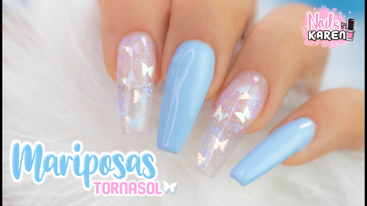 UÑAS con MARIPOSAS ENCAPSULADAS - Cristal