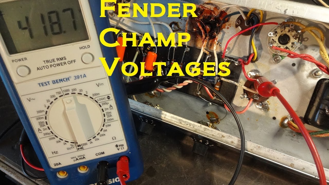 Как измерить напряжение на каскаде лампового гитарного усилителя Fender Champ с помощью D-lab ele...