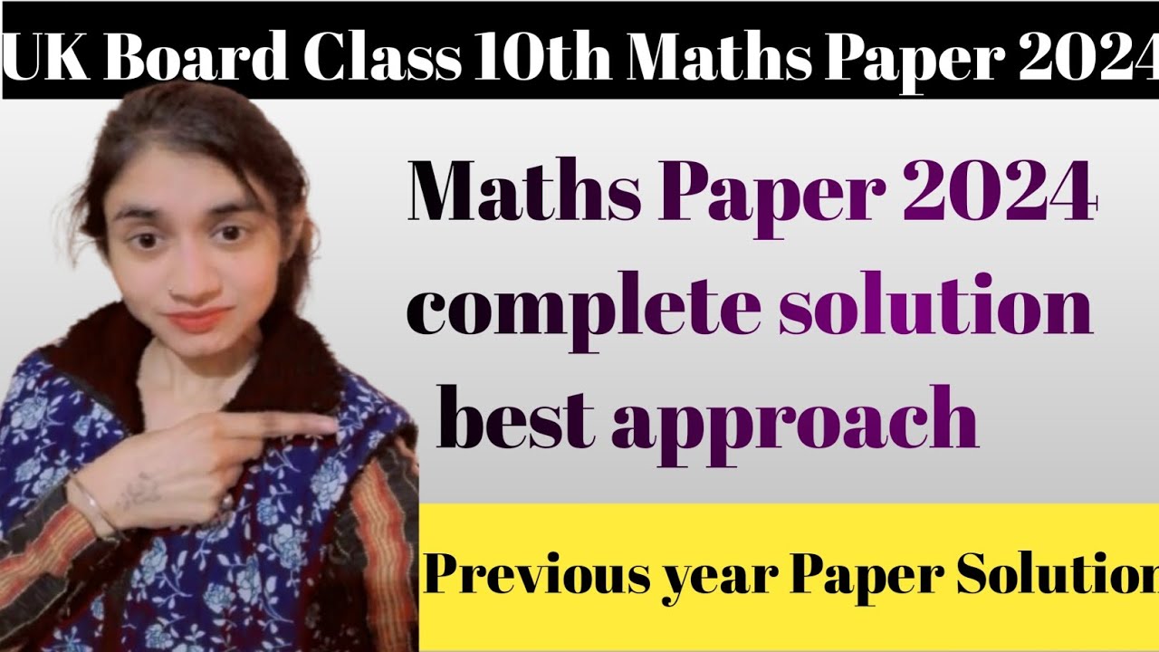 UK Board Class 10th Maths Paper 2024 Full Solution|| 6 March || UTTARAKHAND BOARD 