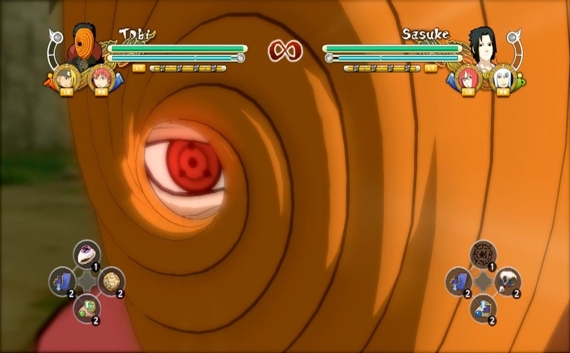 Naruto Ultimate Ninja Storm 3 Akatsuki Tobi Полный набор приёмов со списком команд