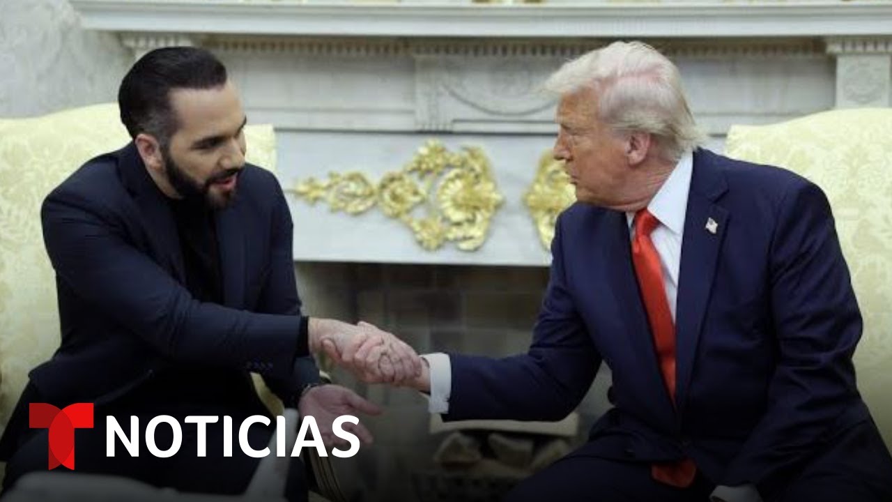 Vea el primer intercambio entre Bukele y Trump en la Casa Blanca | Noticias Telemundo