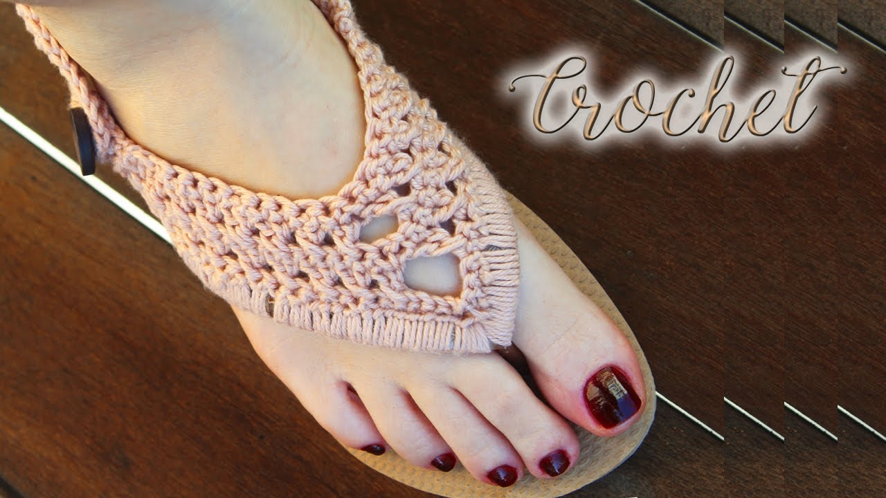 Chinelo decorado: Havaiana com crochet
