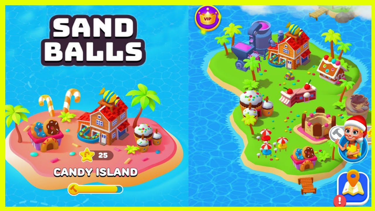 *NEW UPDATE* SAND BALLS CANDY ISLAND CITY- Gameplay Walkthrough Level 481 TO 490 || All Levels