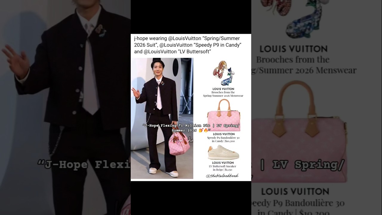 Hobi&rsquo;s Pink LV Bag & ₹87K Brooch Steal the Show💖👛 #jhope  #louisvuitton