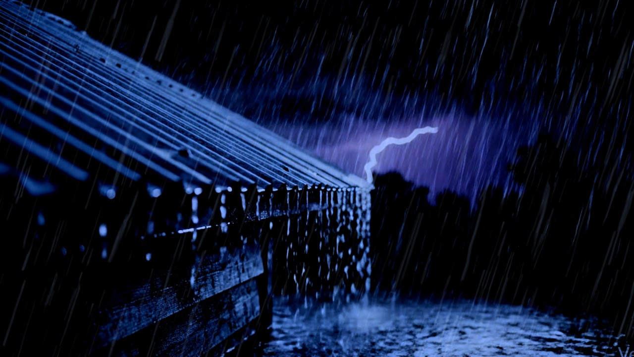 Relax & Sleep Soundly with Torrential Rain & Terrifying Thunder on Fragile Tin Roof in Farm Garden
