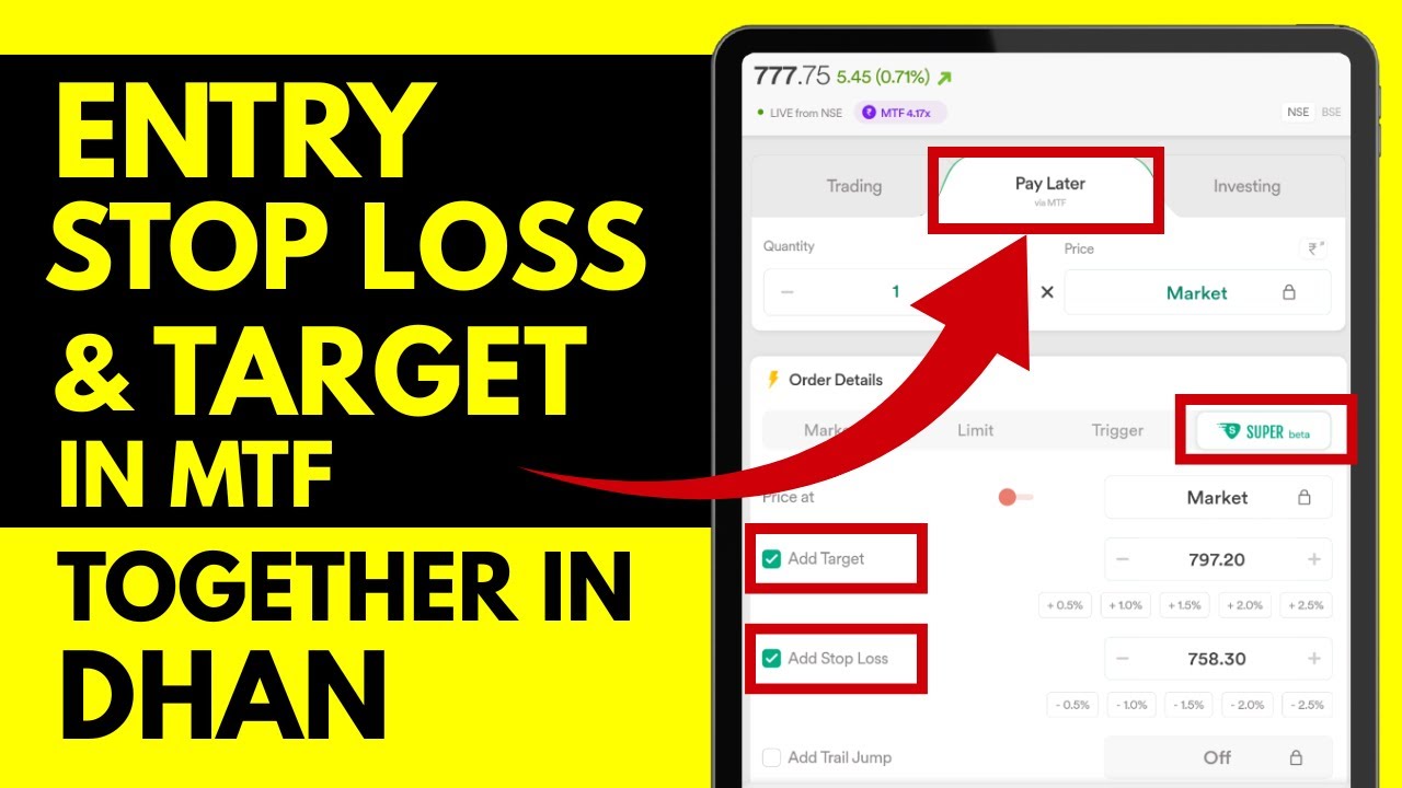 How to Set Entry, Stop Loss & Target Order Together in MTF
