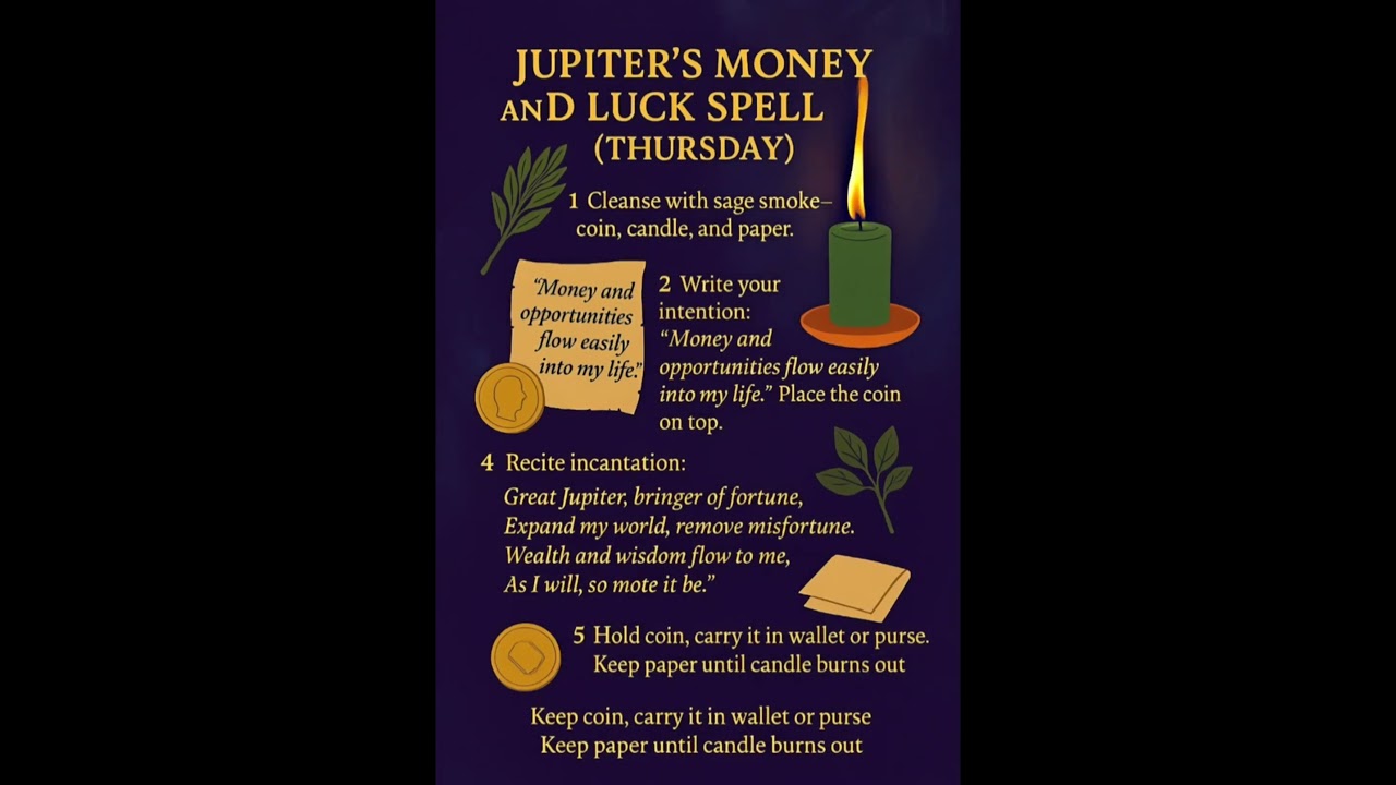 THURSDAY🌟 Jupiter&rsquo;s #Money and #Luck #Spell #witchtok