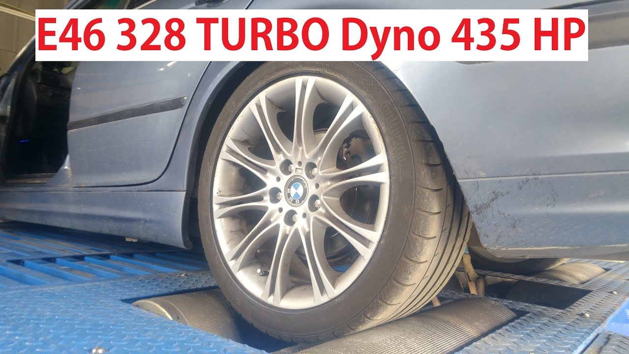 BMW E46 328 TURBO 0.9bar Dyno 435 HP. M52B28TU + replica GT35