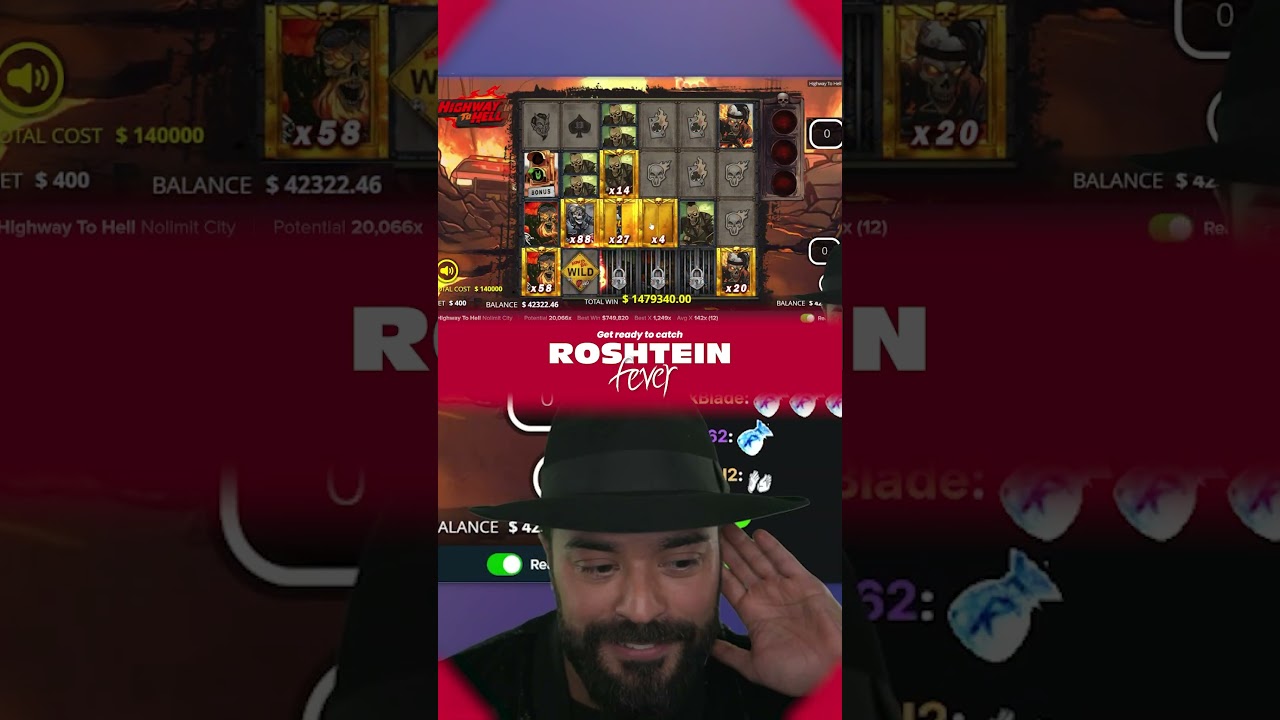 ⛟ ROSHTEIN wins $1.600.000 on HIGHWAY TO HELL 🛣️ 