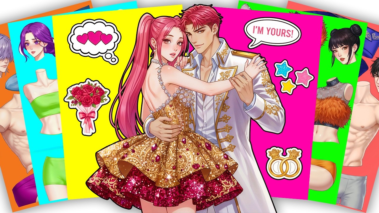 My Prince Charming 💖 HUNTRIX MIRA x ABBY SAJA BOYS - KPOP DEMON HUNTERS | Sticker Book DIY