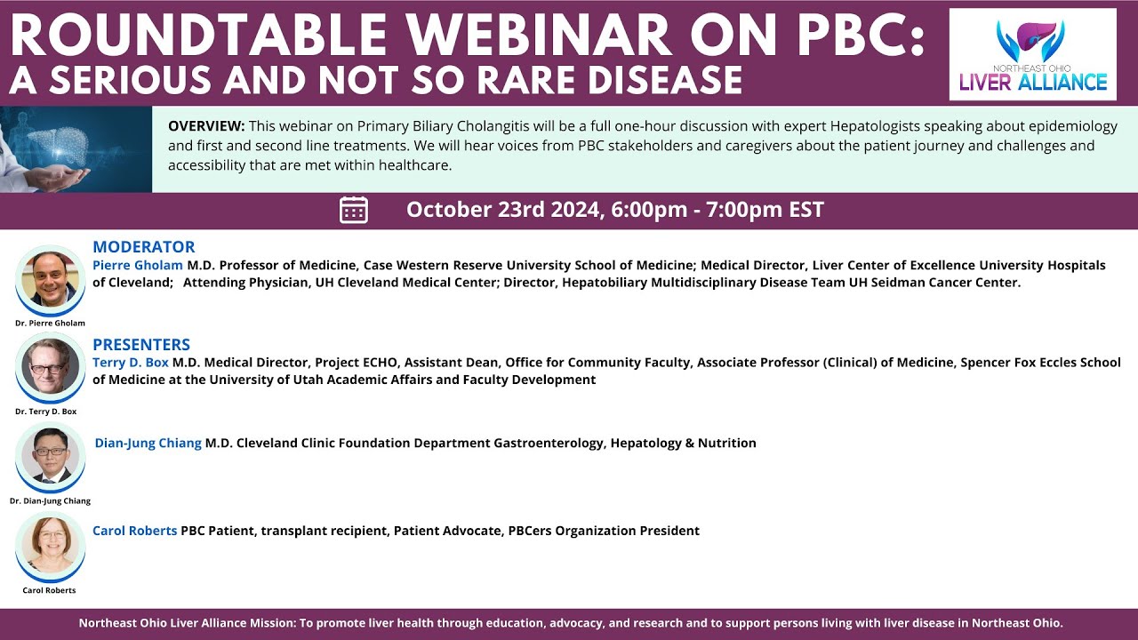Roundtable Webinar on Primary Biliary Cholangitis (PBC): a serious and not so rare disease