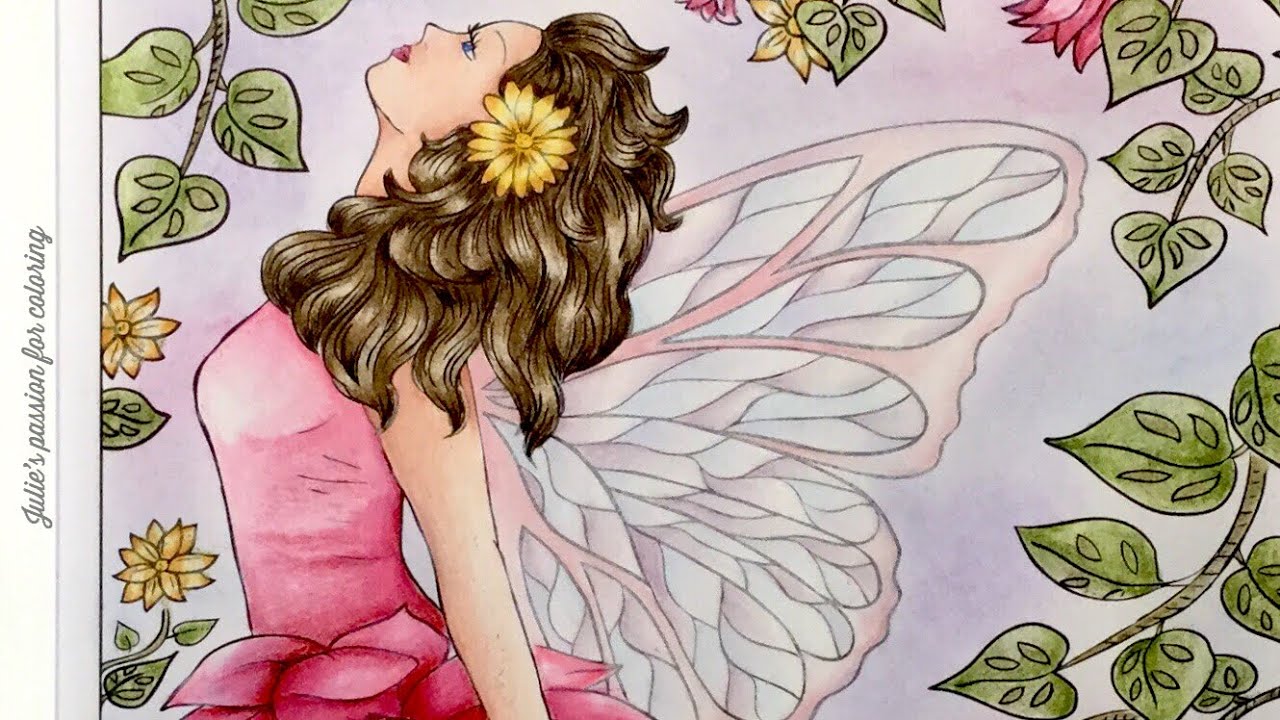 FAIRIES line art by Alena Lazareva - prismacolor pencils - color along