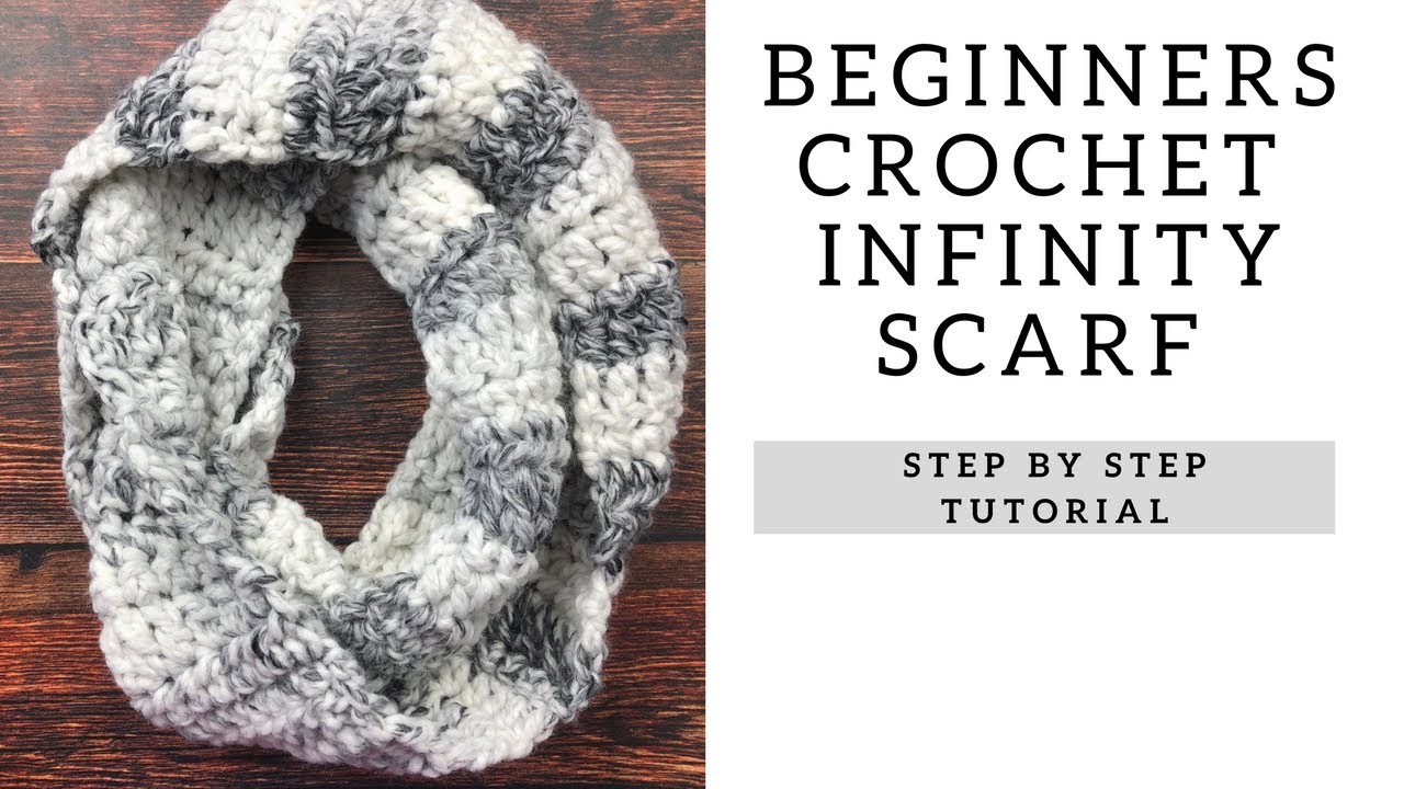 Beginner Crochet  infinity scarf- How to Crochet a scarf
