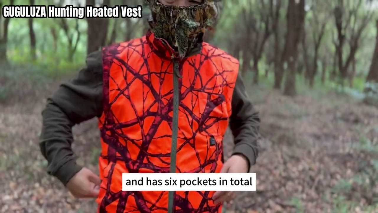 GUGULUZA Hunting Heated Vest, Heated Jackets for Men - Reversible in Camouflage and Orange