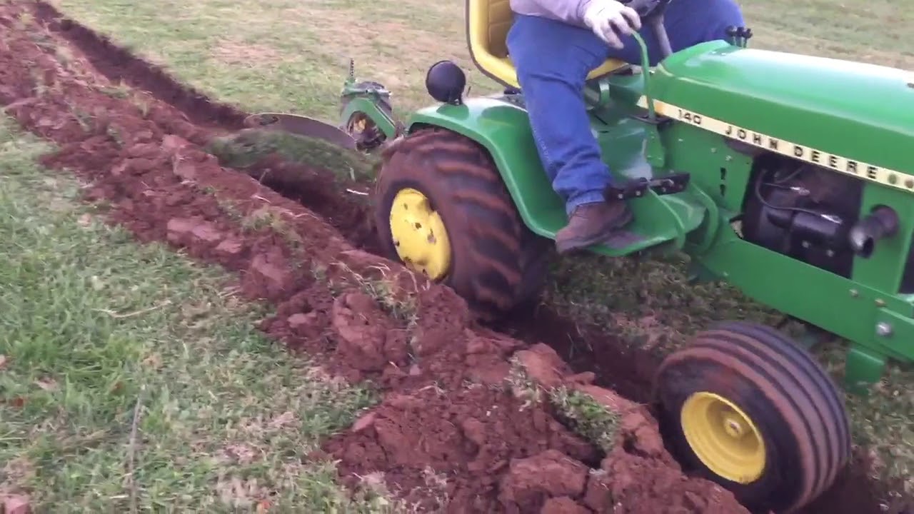 John Deere 140 Garden Plowing