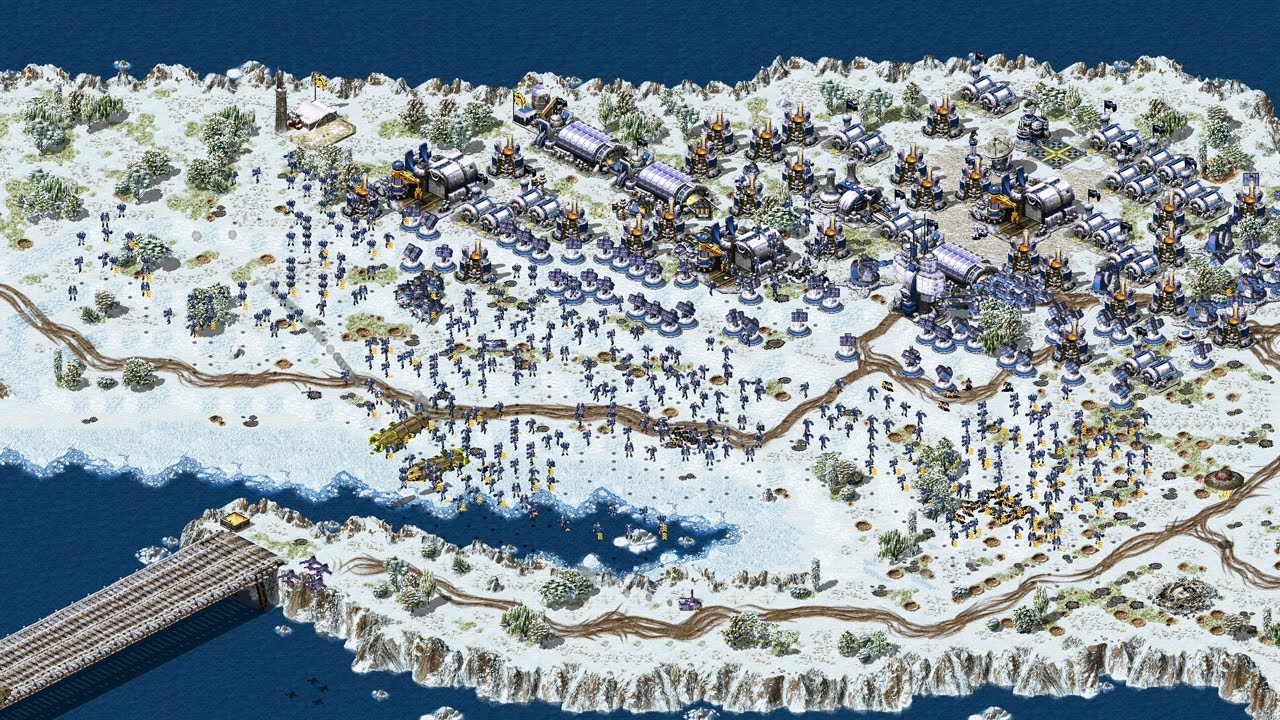 Red ALert 2 | Smart AI | 7 vs 1 | Ice Pinch Map | France vs 7 random