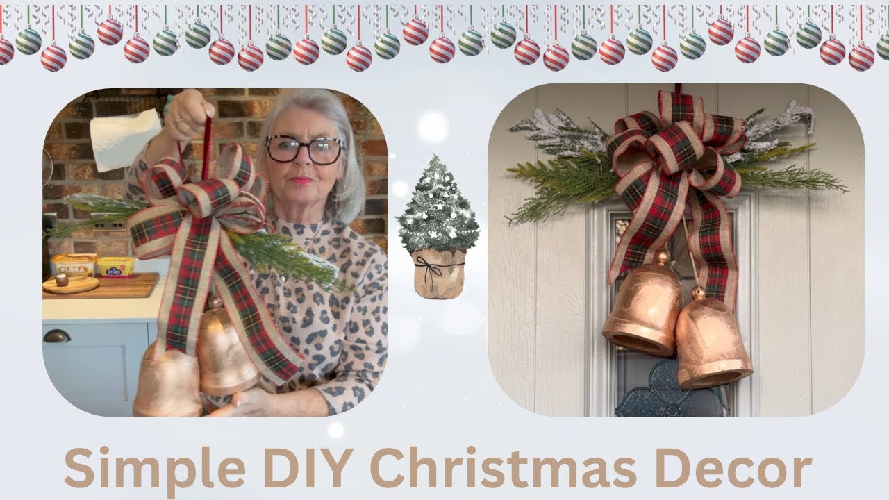 🎄✨ Christmas Upcycling | Turning a Simple Home Bargains Bell into Beautiful Door Decor ✨🎄